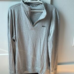 Black Clover. Gray, half zip pullover.